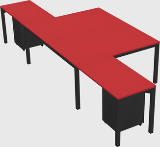 Shared l-shaped desk