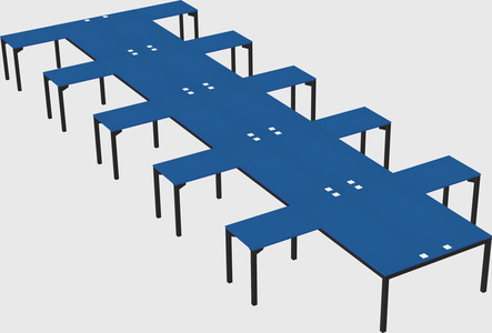 Shared l-shaped desk