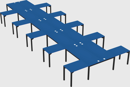 Shared l-shaped desk