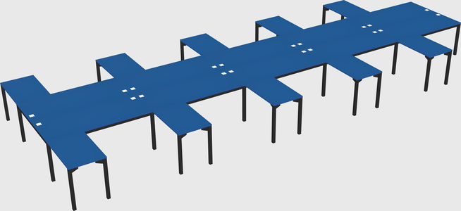 Shared l-shaped desk