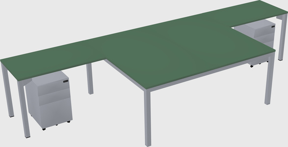 Shared l-shaped desk