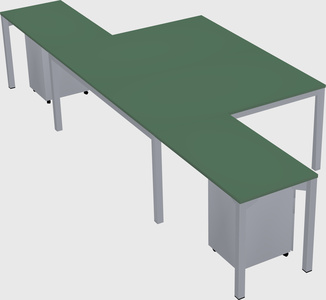 Shared l-shaped desk