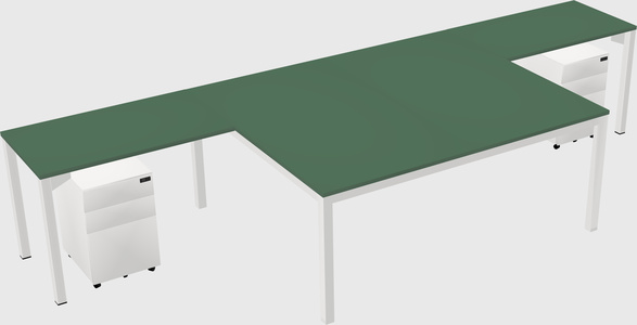 Shared l-shaped desk