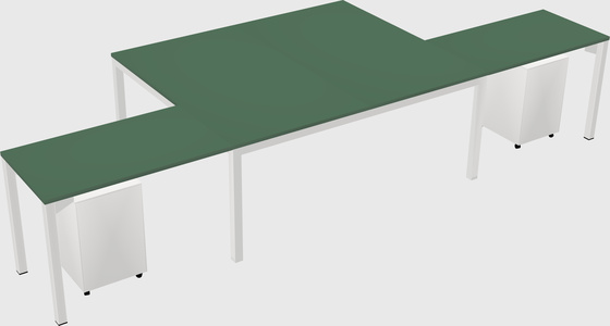 Shared l-shaped desk