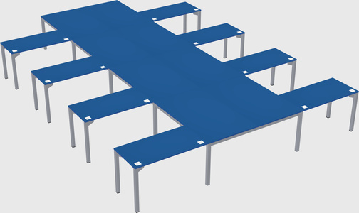 Shared l-shaped desk