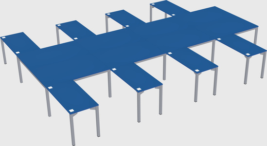 Shared l-shaped desk