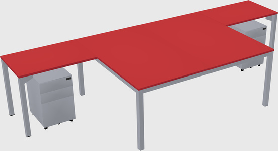 Shared l-shaped desk