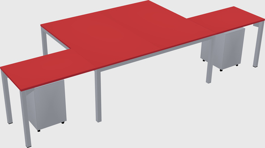 Shared l-shaped desk