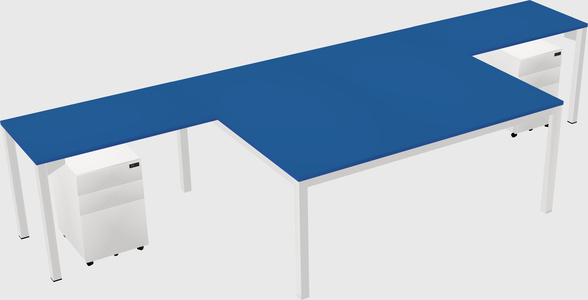 Shared l-shaped desk