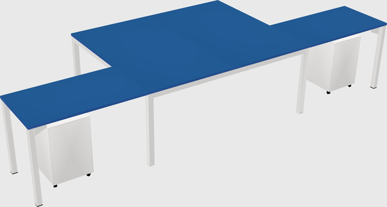 Shared l-shaped desk