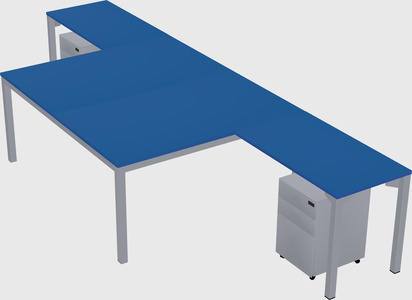 Shared l-shaped desk