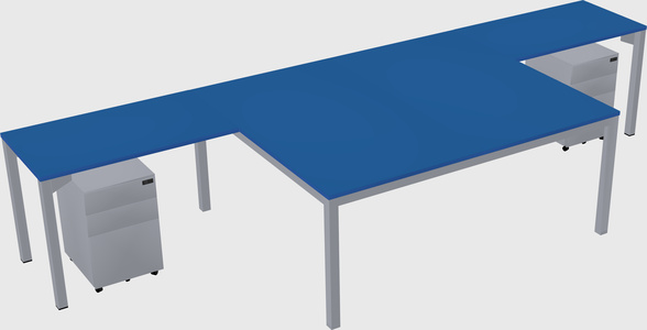 Shared l-shaped desk