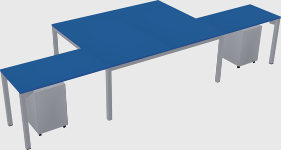 Shared l-shaped desk