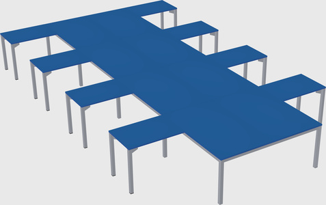 Shared l-shaped desk