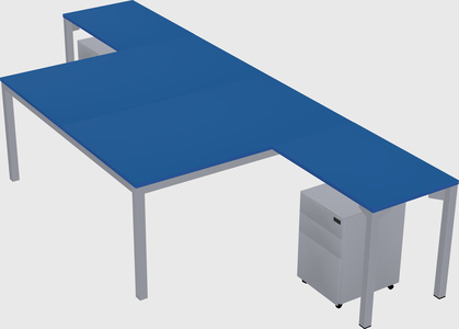 Shared l-shaped desk