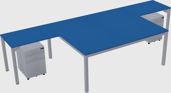 Shared l-shaped desk