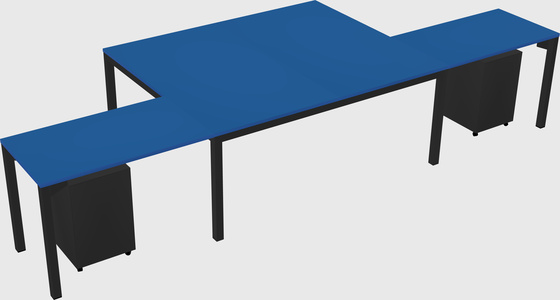 Shared l-shaped desk