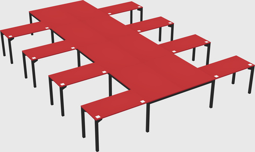 Shared l-shaped desk