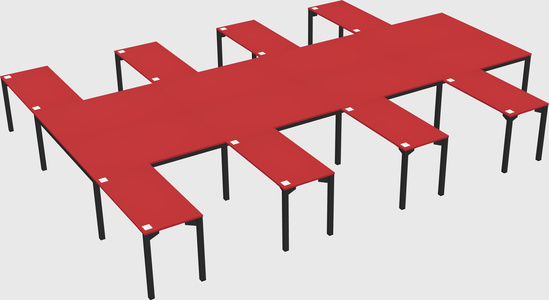 Shared l-shaped desk