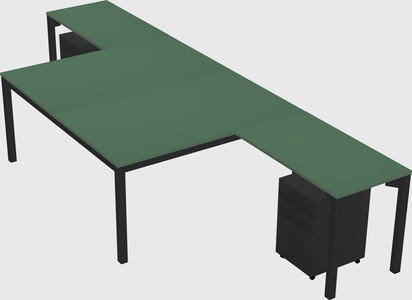 Shared l-shaped desk