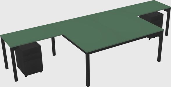 Shared l-shaped desk