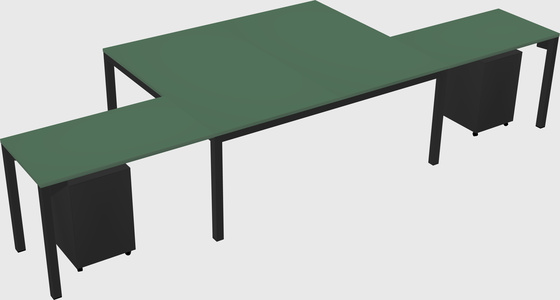 Shared l-shaped desk