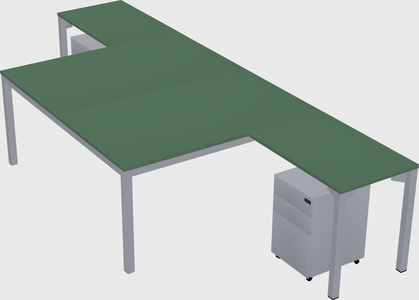 Shared l-shaped desk