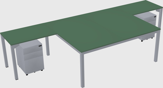 Shared l-shaped desk