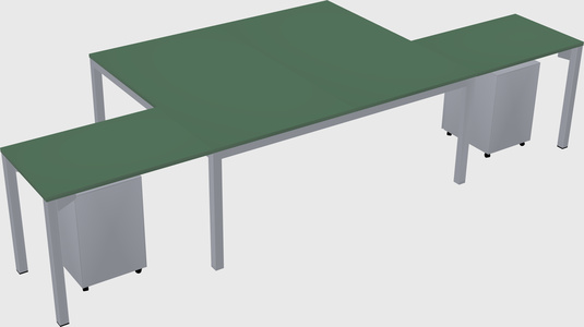 Shared l-shaped desk