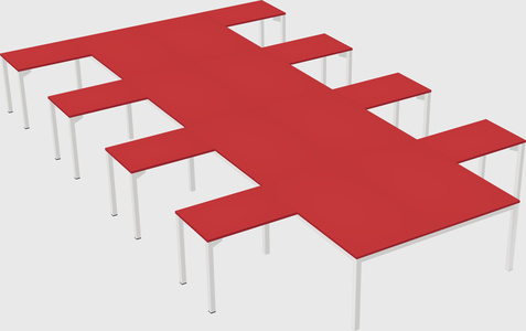 Shared l-shaped desk