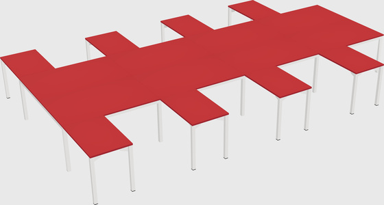 Shared l-shaped desk