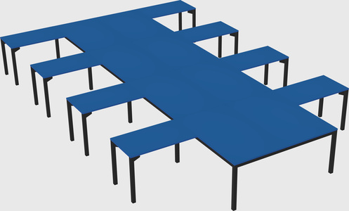 Shared l-shaped desk