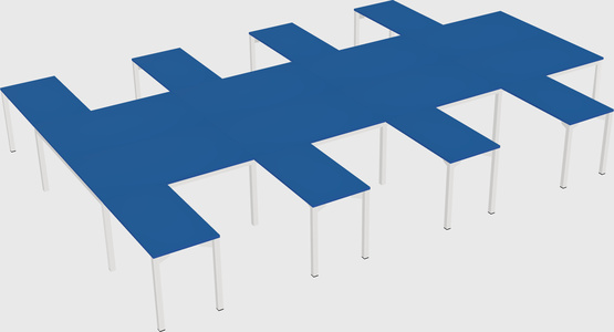 Shared l-shaped desk