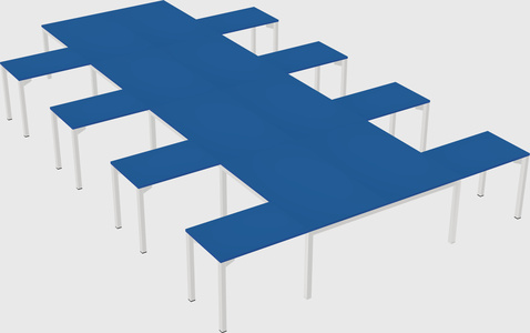 Shared l-shaped desk