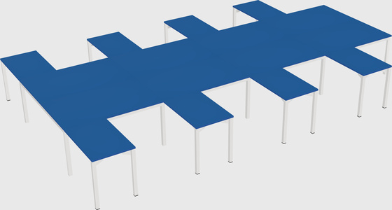 Shared l-shaped desk