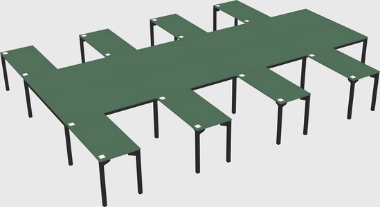 Shared l-shaped desk