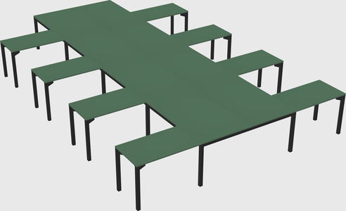Shared l-shaped desk