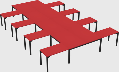 Shared l-shaped desk