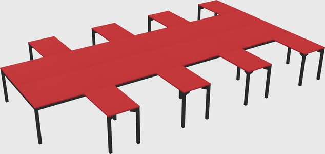 Shared l-shaped desk