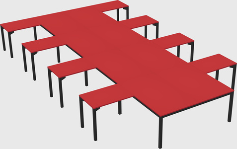 Shared l-shaped desk