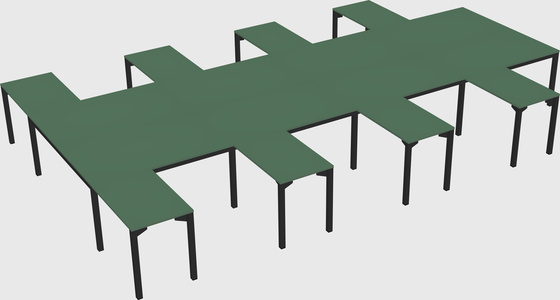 Shared l-shaped desk