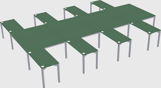 Shared l-shaped desk
