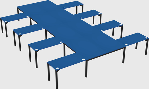 Shared l-shaped desk