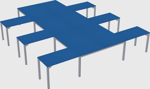 Shared l-shaped desk