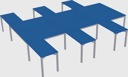 Shared l-shaped desk
