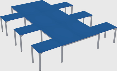 Shared l-shaped desk