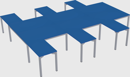 Shared l-shaped desk