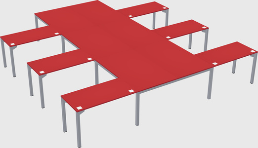 Shared l-shaped desk