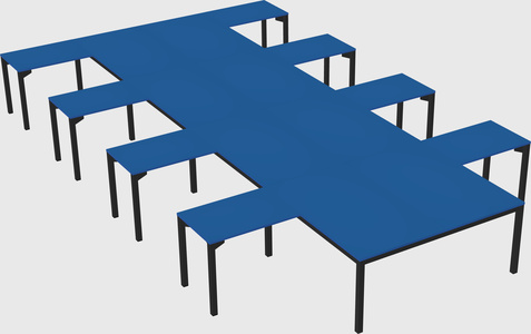 Shared l-shaped desk