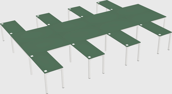 Shared l-shaped desk